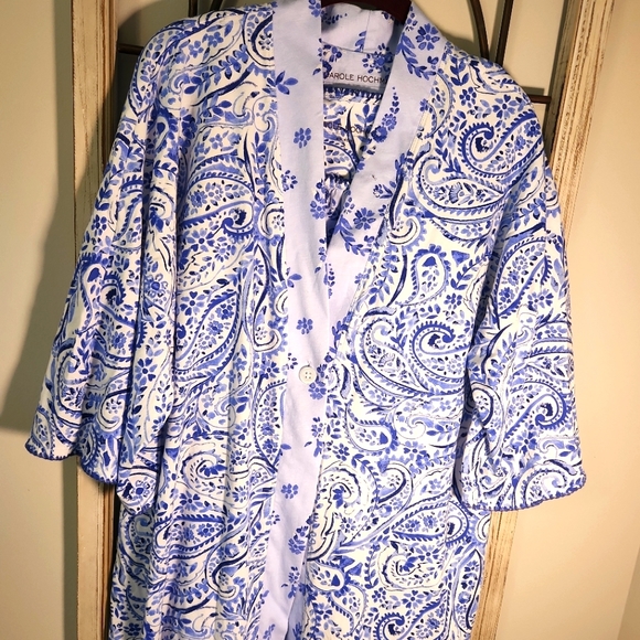 Carole Hochman Blue Floral Robe & Nightgown Set S - Picture 2 of 12